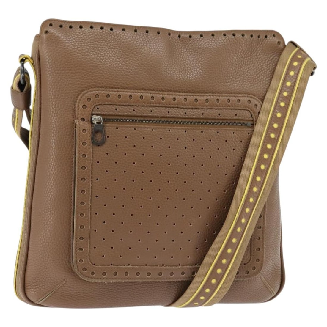 BOTTEGA VENETA Brown Gold Leather Shoulder Bag Italy Auth BS30220: BOTTEGA VENETA Brown Gold Leather Shoulder Bag Italy Auth BS30220 This exquisite Bottega Veneta shoulder bag combines luxurious brown leather with elegant gold accents, showcasing the brand's impeccab