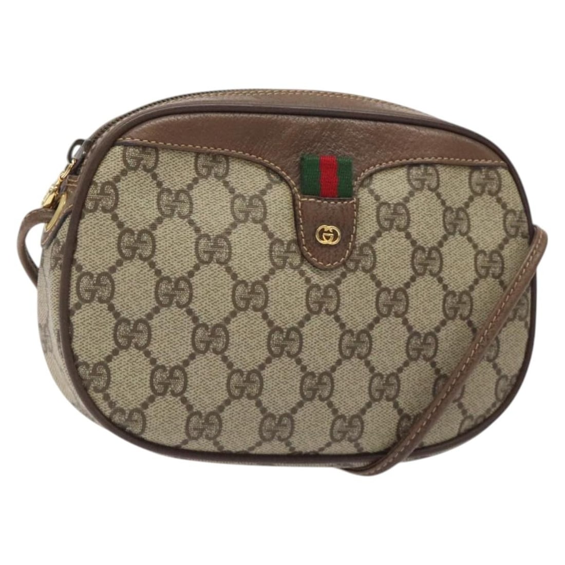 GUCCI GG Supreme Sherry Line Shoulder Bag Beige Gold PVC 007 754 6112 Auth: GUCCI GG Supreme Sherry Line Shoulder Bag Beige Gold PVC 007 754 6112 Auth This authentic GUCCI GG Supreme Web Sherry Line Shoulder Bag is crafted from durable GG Canvas in a chic beige and gold color