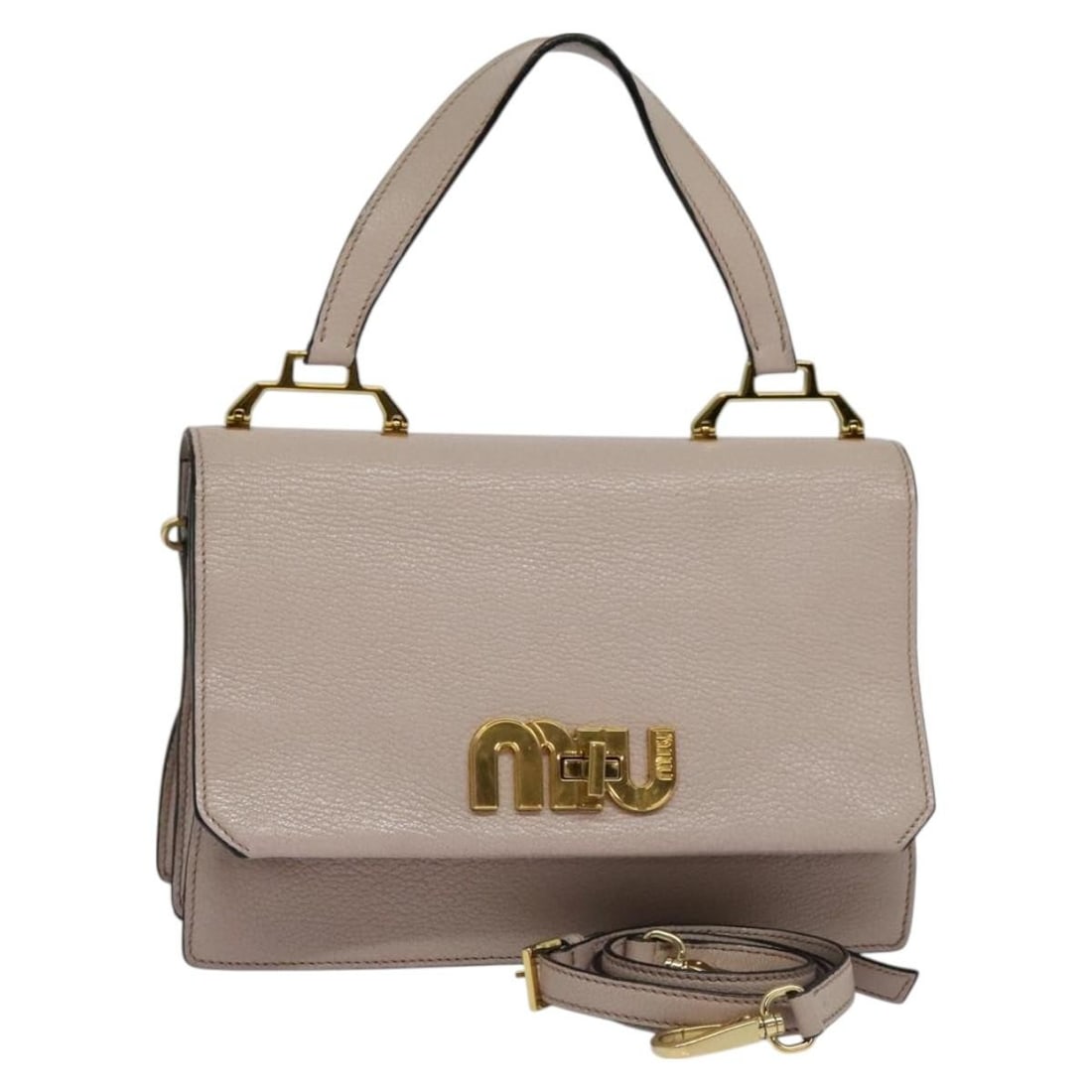 Miu Miu Pink Gold Leather Hand Bag Auth Italy 118666 (1 of 18)
