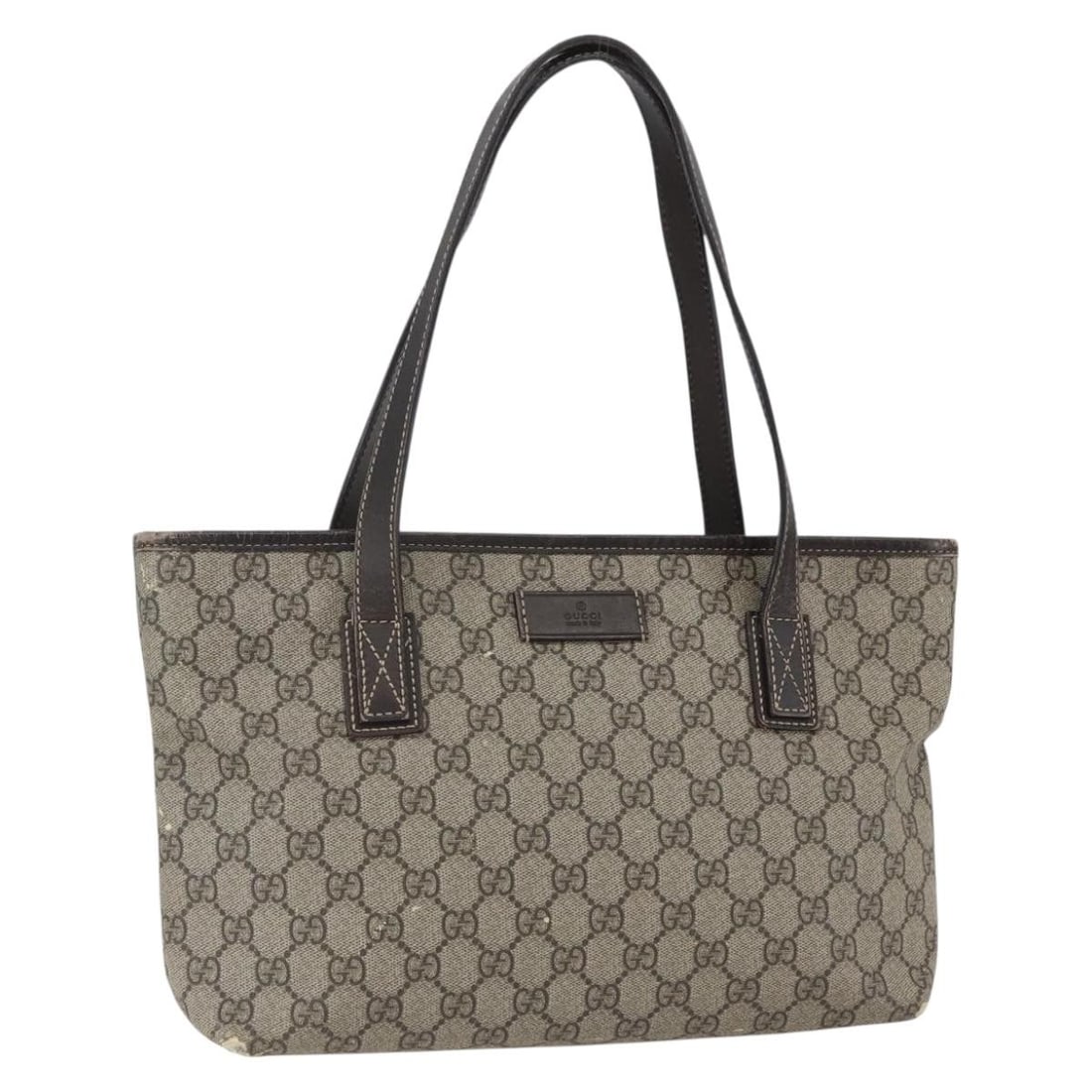 GUCCI GG Supreme Beige Silver Tote Bag 211138 Authentic Italy (1 of 18)