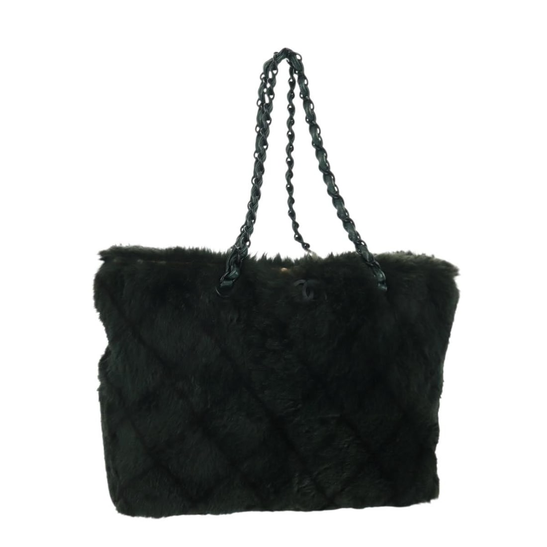 Green Leather and Fur CC Chain Tote by Chanel Italy (1 of 18)