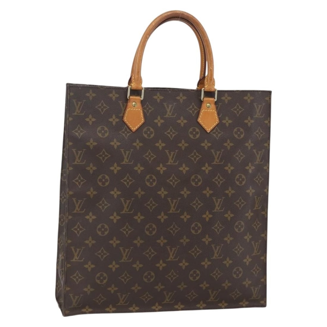LOUIS VUITTON Monogram Sac Plat Hand Bag M51140 Authentic (1 of 18)