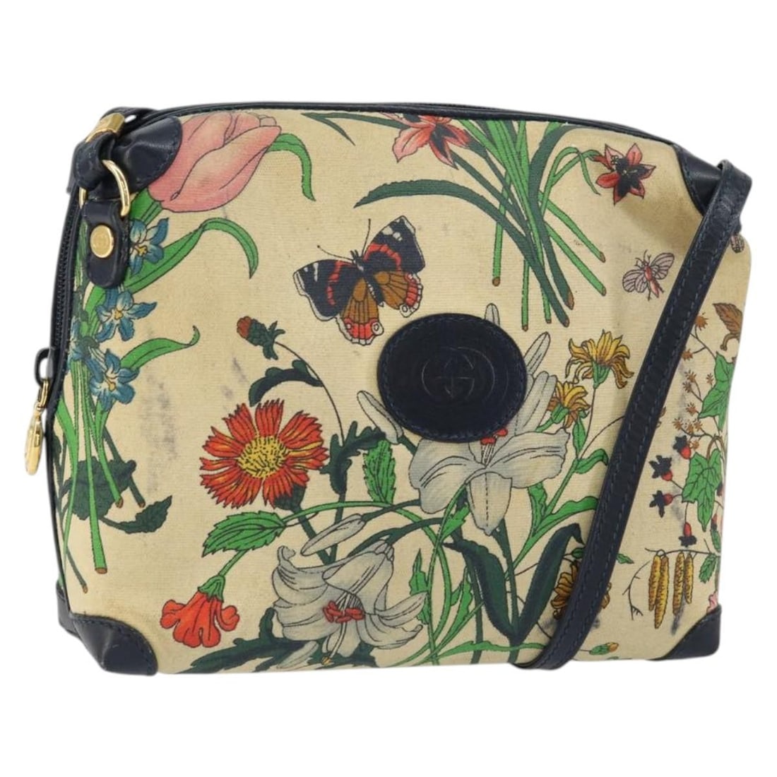 GUCCI 007 115 1093 Beige Gold Canvas Shoulder Bag Auth (1 of 18)