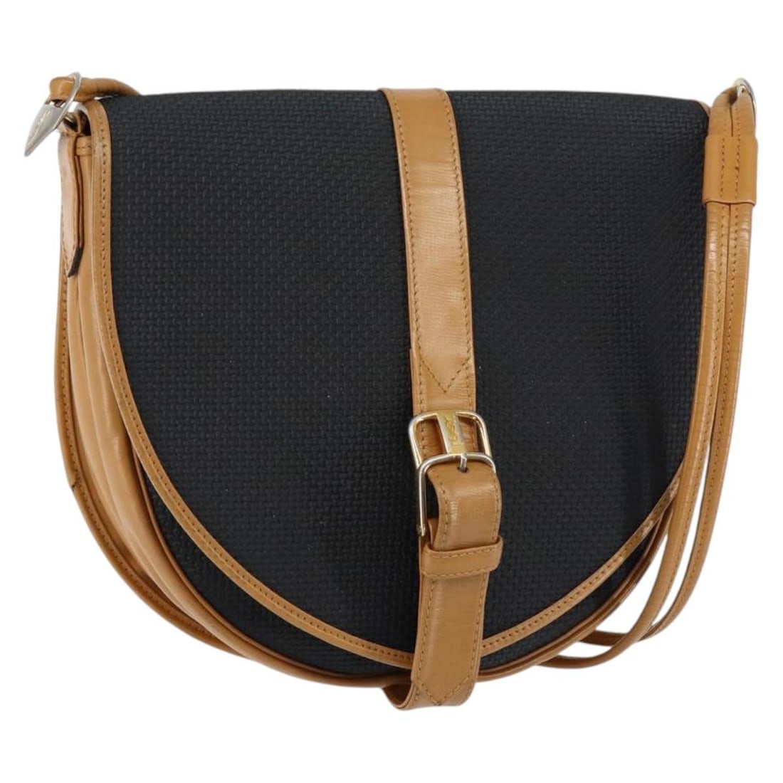 SAINT LAURENT Black Gold PVC Leather Shoulder Bag Authenticated: SAINT LAURENT Black Gold PVC Leather Shoulder Bag Authenticated This elegant SAINT LAURENT shoulder bag is crafted from durable PVC leather in a striking black and gold color combination. Designed wit