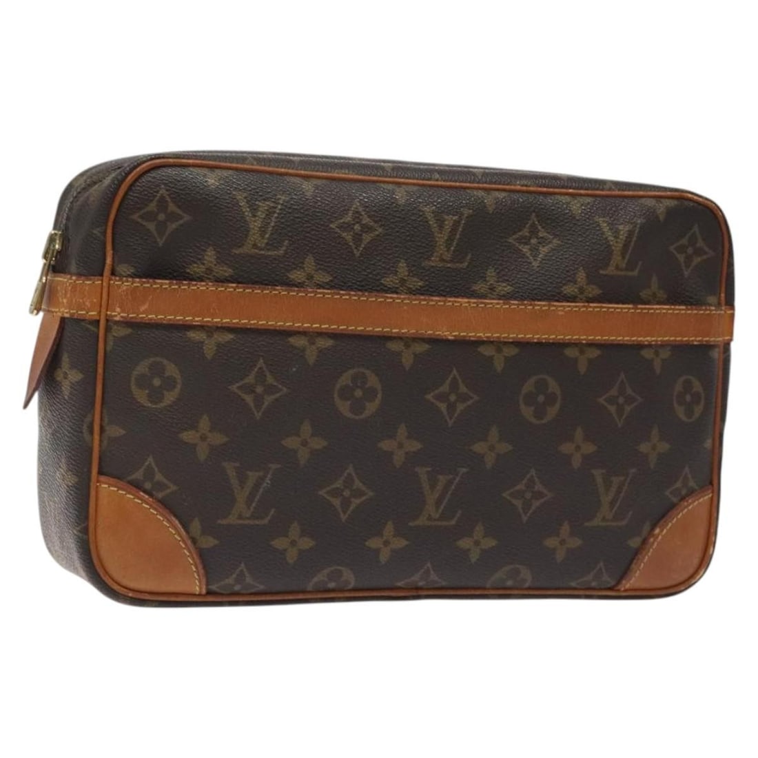 LOUIS VUITTON Monogram Compiegne 28 Clutch Bag M51845 Authentic France (1 of 18)