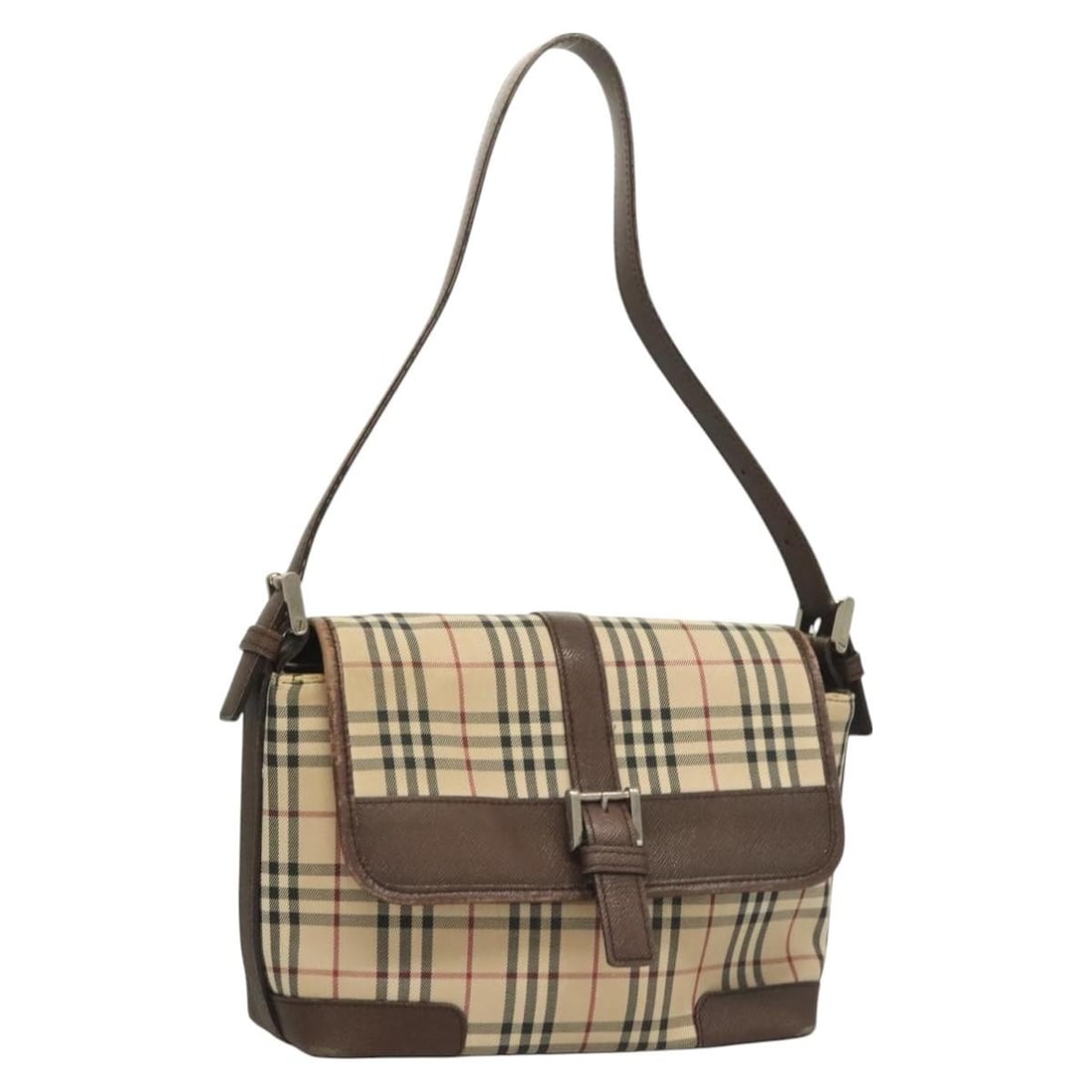 Burberry Nova Check Beige Canvas Shoulder Bag Auth (1 of 18)