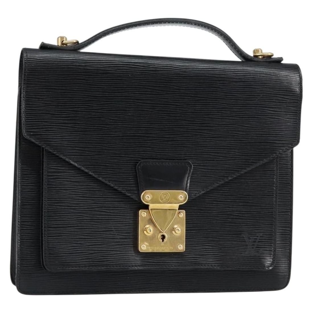 LOUIS VUITTON Epi Monceau 28 Hand Bag Black M52122 Auth (1 of 18)