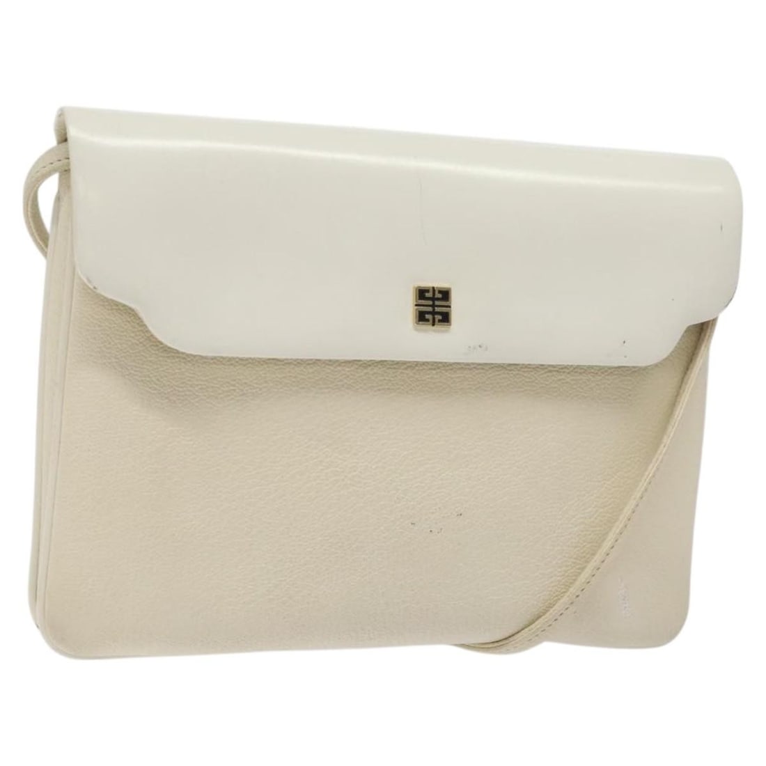 GIVENCHY White Gold Leather Shoulder Bag with Adjustable Strap (1 of 18)