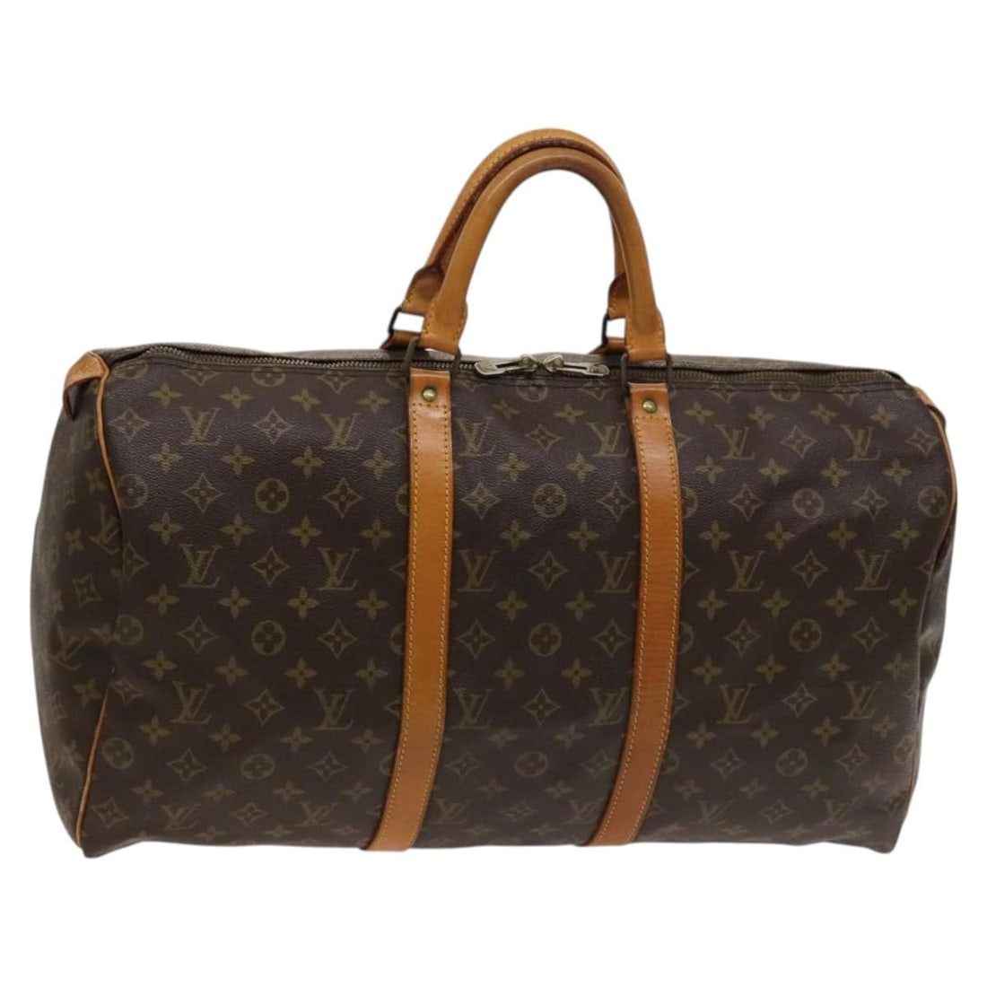 LOUIS VUITTON Monogram Keepall 50 Boston Bag M41426 Auth France: LOUIS VUITTON Monogram Keepall 50 Boston Bag M41426 Auth France Presenting the iconic LOUIS VUITTON Monogram Keepall 50 Boston Bag, a timeless piece crafted in France. This stylish travel bag is made