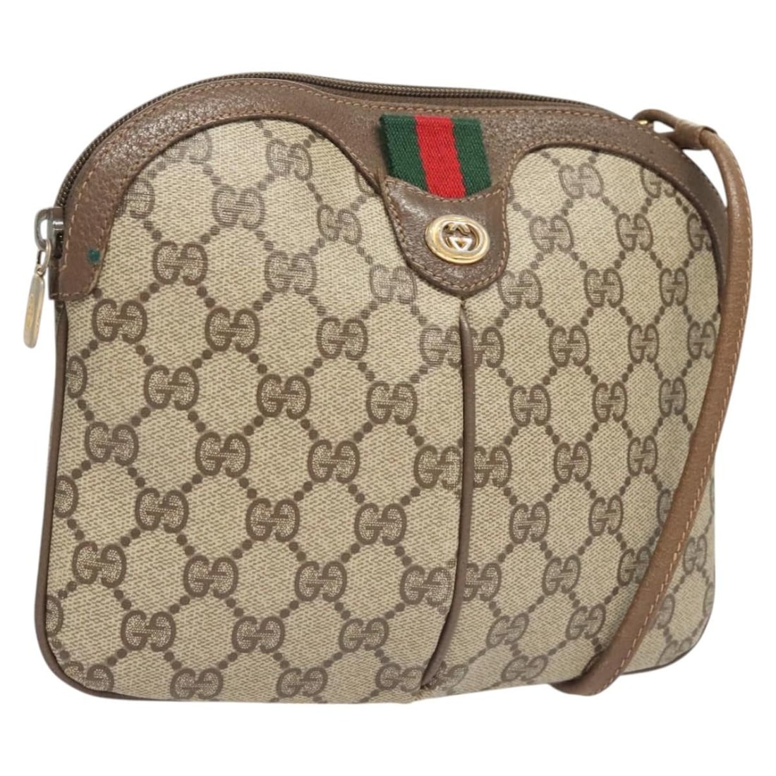 GUCCI GG Supreme Web Sherry Shoulder Bag PVC Beige Red 904 02 047 Auth: GUCCI GG Supreme Web Sherry Shoulder Bag PVC Beige Red 904 02 047 Auth Introducing the GUCCI GG Supreme Web Sherry Line Shoulder Bag, a stylish accessory that combines luxury and functionality. Crafte