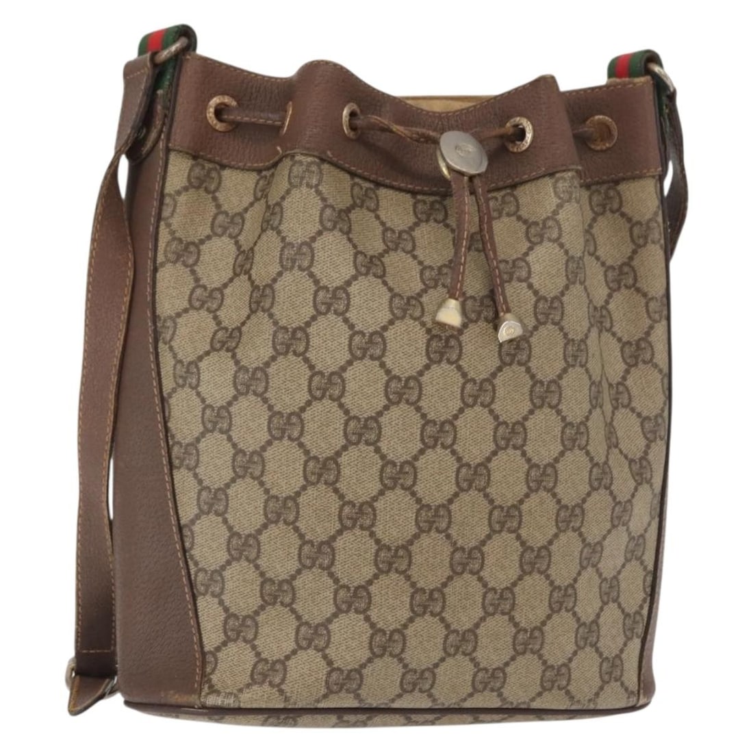 GUCCI GG Supreme Sherry Line Shoulder Bag Beige Gold 116 02 034 Auth Italy: GUCCI GG Supreme Sherry Line Shoulder Bag Beige Gold 116 02 034 Auth Italy This authentic GUCCI GG Supreme Web Sherry Line Bag is a stylish shoulder bag crafted in Italy. Made from durable GG Canvas,