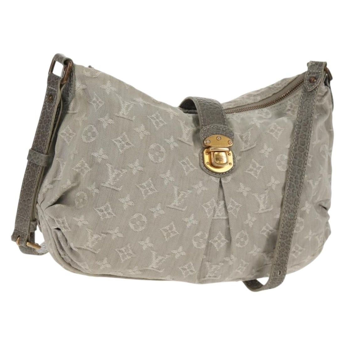 LOUIS VUITTON Monogram Denim Slytree Shoulder Bag Gray M95834 Authentic: LOUIS VUITTON Monogram Denim Slytree Shoulder Bag Gray M95834 Authentic Introducing the LOUIS VUITTON Monogram Denim Slytree Shoulder Bag, a stylish accessory that combines luxury and practicality. Cr