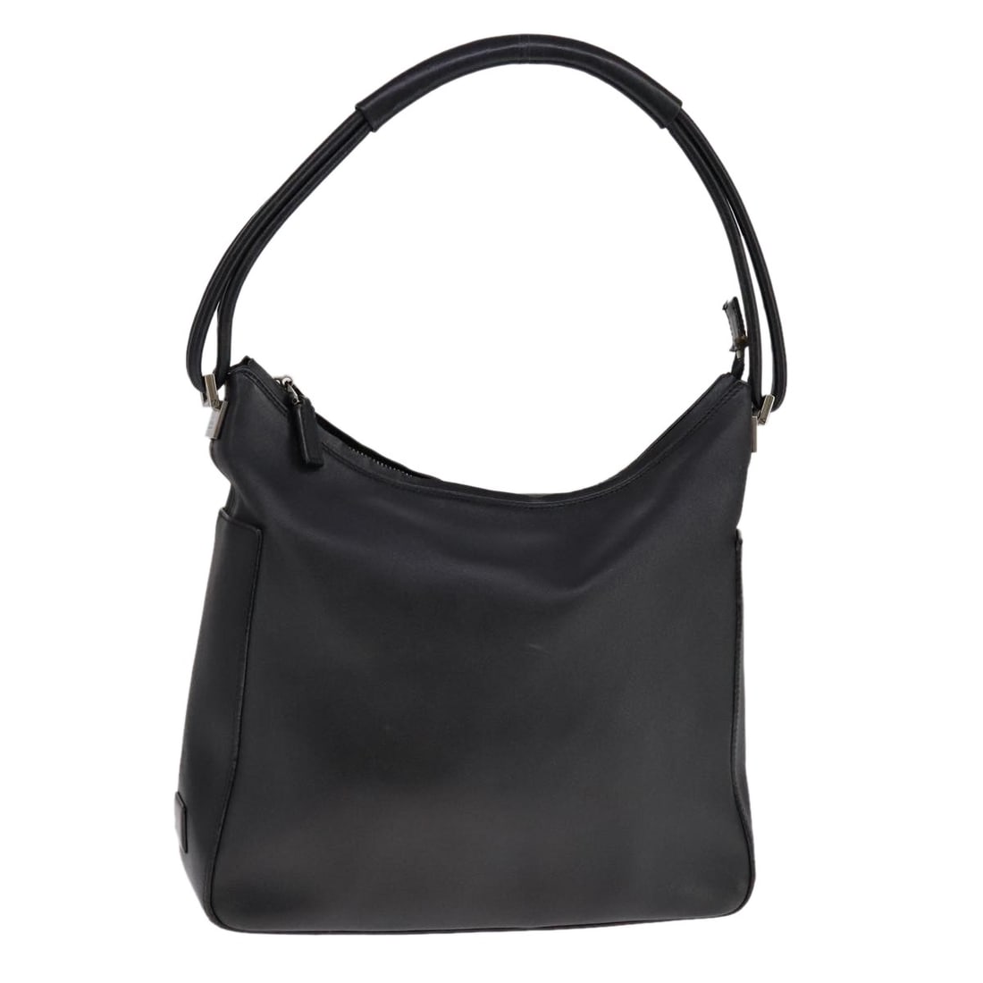 GUCCI 001 3766 Black Gold Leather Shoulder Bag Auth Italy (1 of 18)