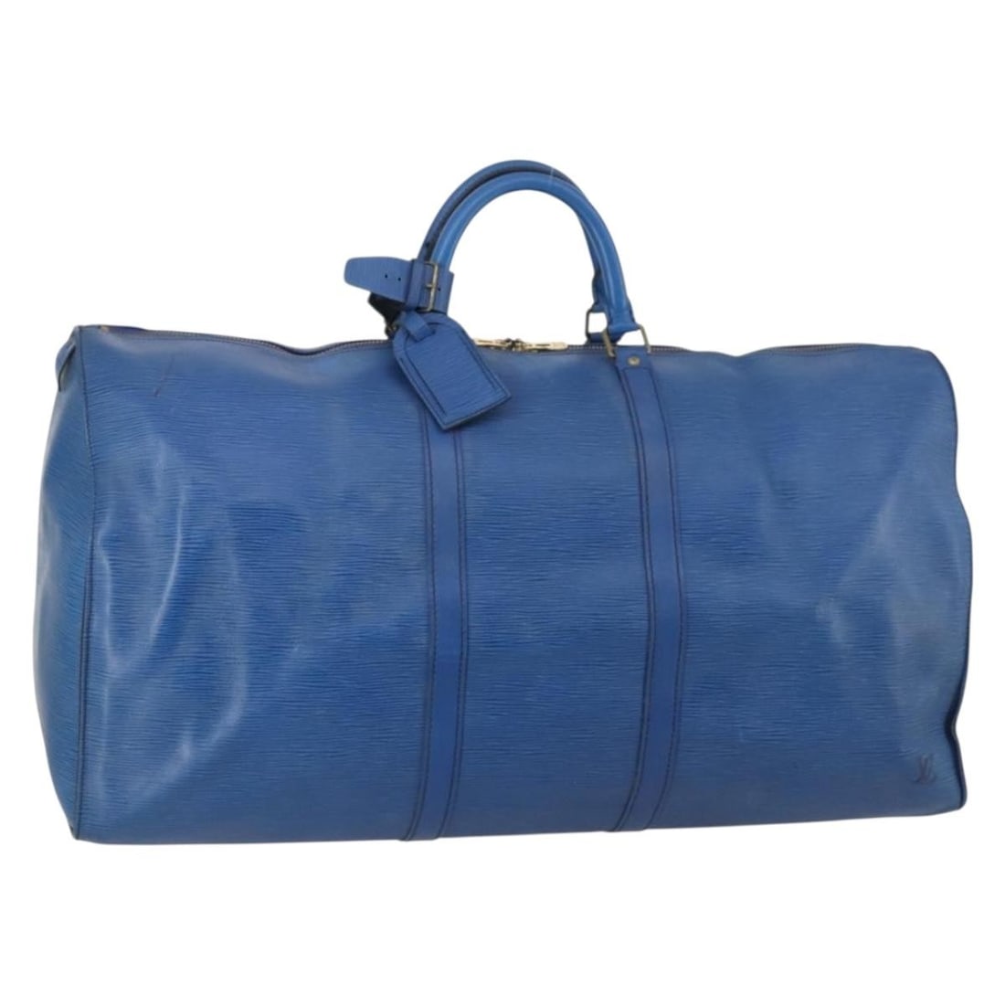 LOUIS VUITTON Epi Keepall 60 Blue Boston Bag Model M42945 Auth (1 of 18)