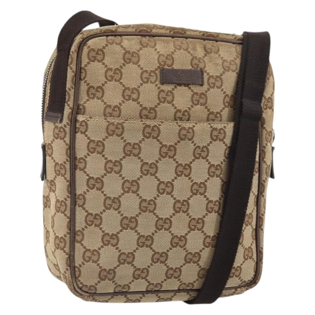 Beige GG Canvas Gucci 122759 Shoulder Bag Silver Accents Made in Italy: Beige GG Canvas Gucci 122759 Shoulder Bag Silver Accents Made in Italy This GUCCI GG Canvas Shoulder Bag showcases the brand's iconic beige and silver canvas with a classic shoulder style. Made in Ita