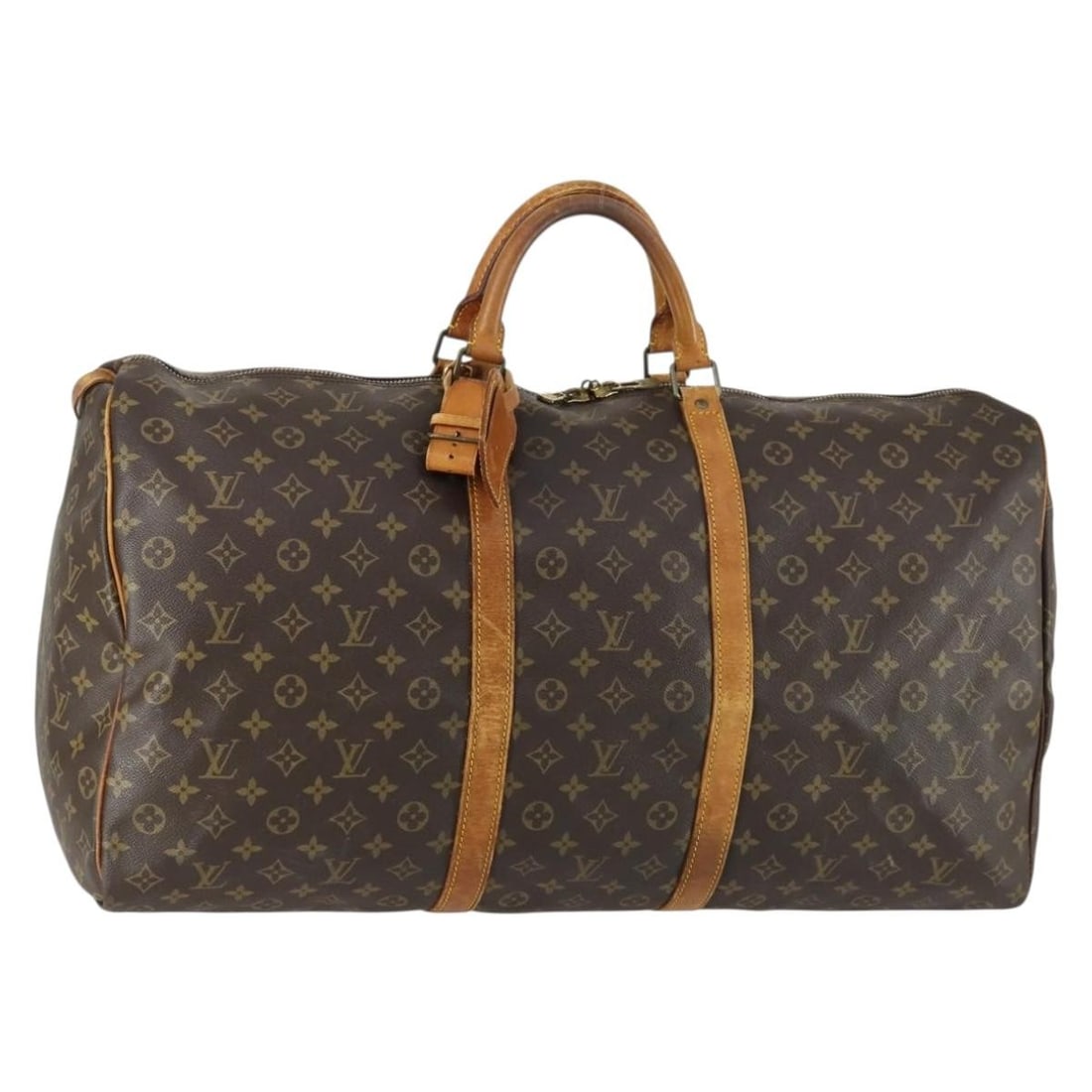 Louis Vuitton Keepall 60 Monogram Canvas Boston Bag M41422 with Name Tag: Louis Vuitton Keepall 60 Monogram Canvas Boston Bag M41422 with Name Tag This Louis Vuitton Monogram Keepall 60 Boston Bag, model M41422, features the iconic monogram canvas exterior in classic brown