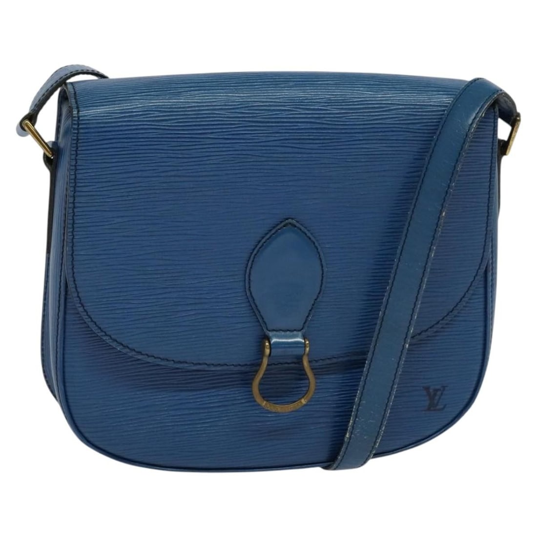 LOUIS VUITTON Epi Saint Cloud GM Shoulder Bag Toledo Blue M52195 France: LOUIS VUITTON Epi Saint Cloud GM Shoulder Bag Toledo Blue M52195 France Introducing the LOUIS VUITTON Epi Saint Cloud GM Shoulder Bag in a stunning Toledo Blue hue. This stylish shoulder bag is crafte