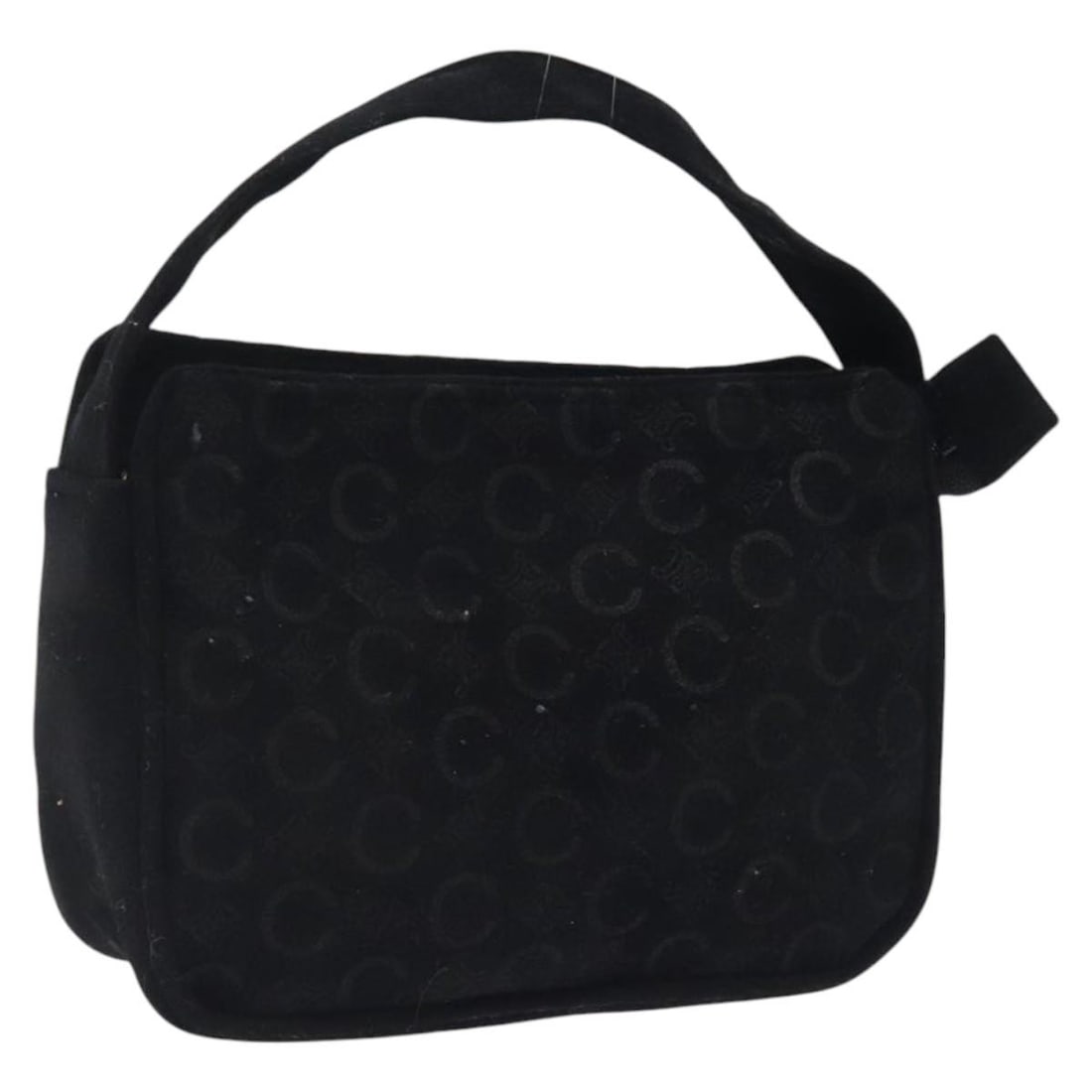 CELINE C Macadam Suede Hand Bag Black Gold Auth 5.9x4.7: CELINE C Macadam Suede Hand Bag Black Gold Auth 5.9x4.7 This CELINE C Macadam Hand Bag is a stunning accessory crafted from luxurious suede with a chic black and gold color palette. Measuring approxim