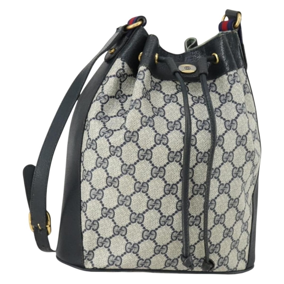 GUCCI GG Supreme Sherry Line Shoulder Bag Red Navy 14 02 034 Auth: GUCCI GG Supreme Sherry Line Shoulder Bag Red Navy 14 02 034 Auth Introducing the GUCCI GG Supreme Sherry Line Shoulder Bag, a stylish and functional accessory crafted in Italy. This bag features a st