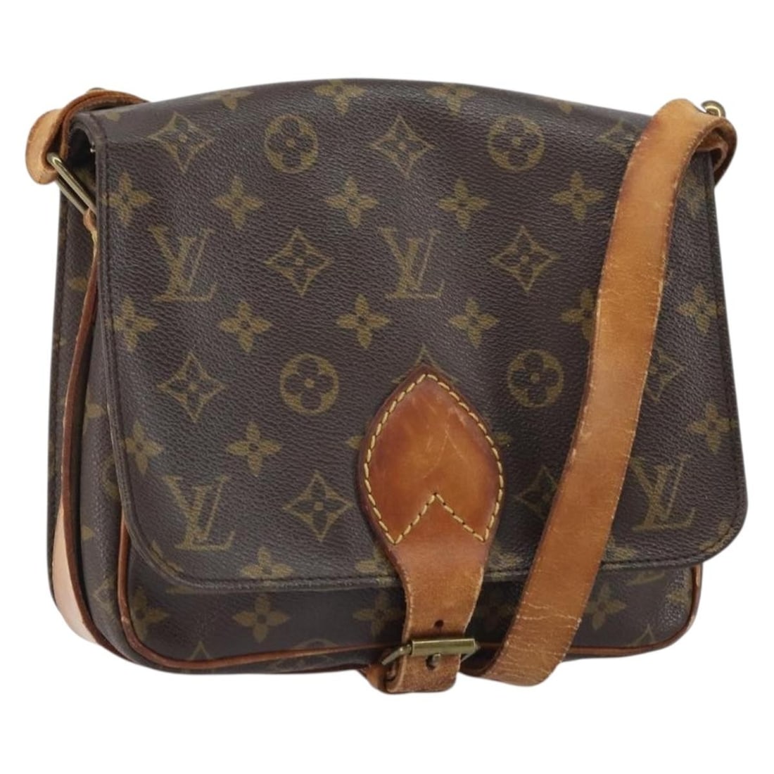 Monogram Canvas Cartouchiere MM Shoulder Bag by Louis Vuitton M51253: Monogram Canvas Cartouchiere MM Shoulder Bag by Louis Vuitton M51253 This is a Louis Vuitton Cartouchiere MM shoulder bag crafted from signature Monogram canvas. The bag features an adjustable shoulde