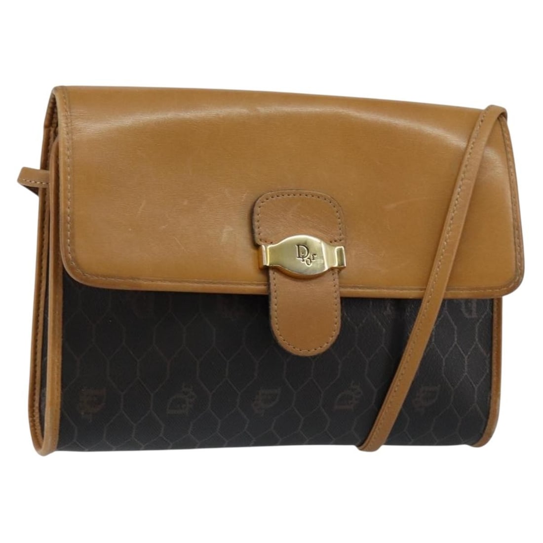 Christian Dior Black Gold PVC Honeycomb Canvas Shoulder Bag Auth: Christian Dior Black Gold PVC Honeycomb Canvas Shoulder Bag Auth This Christian Dior Honeycomb Canvas Shoulder Bag showcases an elegant blend of style and practicality. Crafted in France, this shoulde