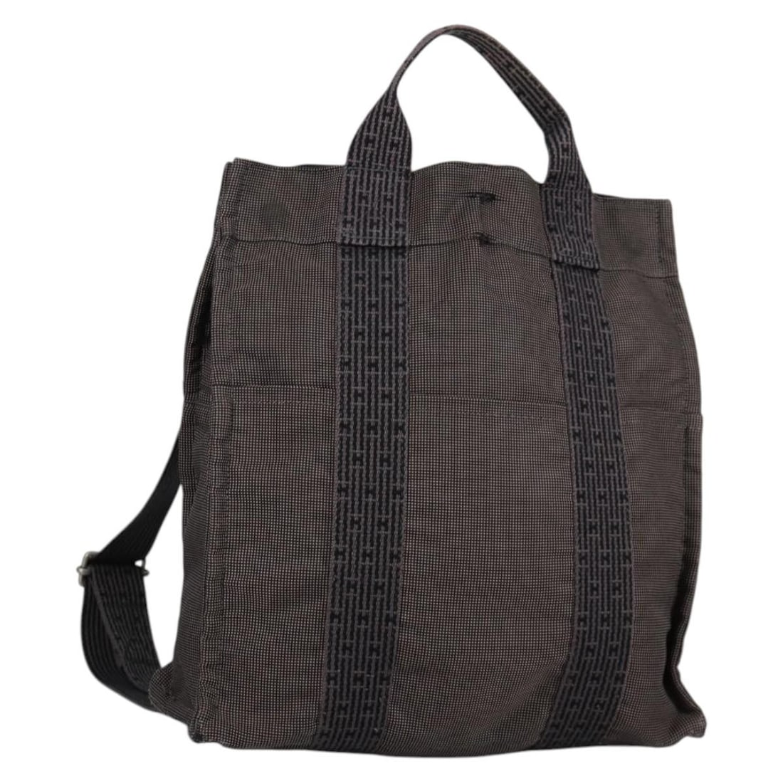 HERMES Her Line A Dos MM Backpack Gray Silver Canvas Made in France (1 of 18)