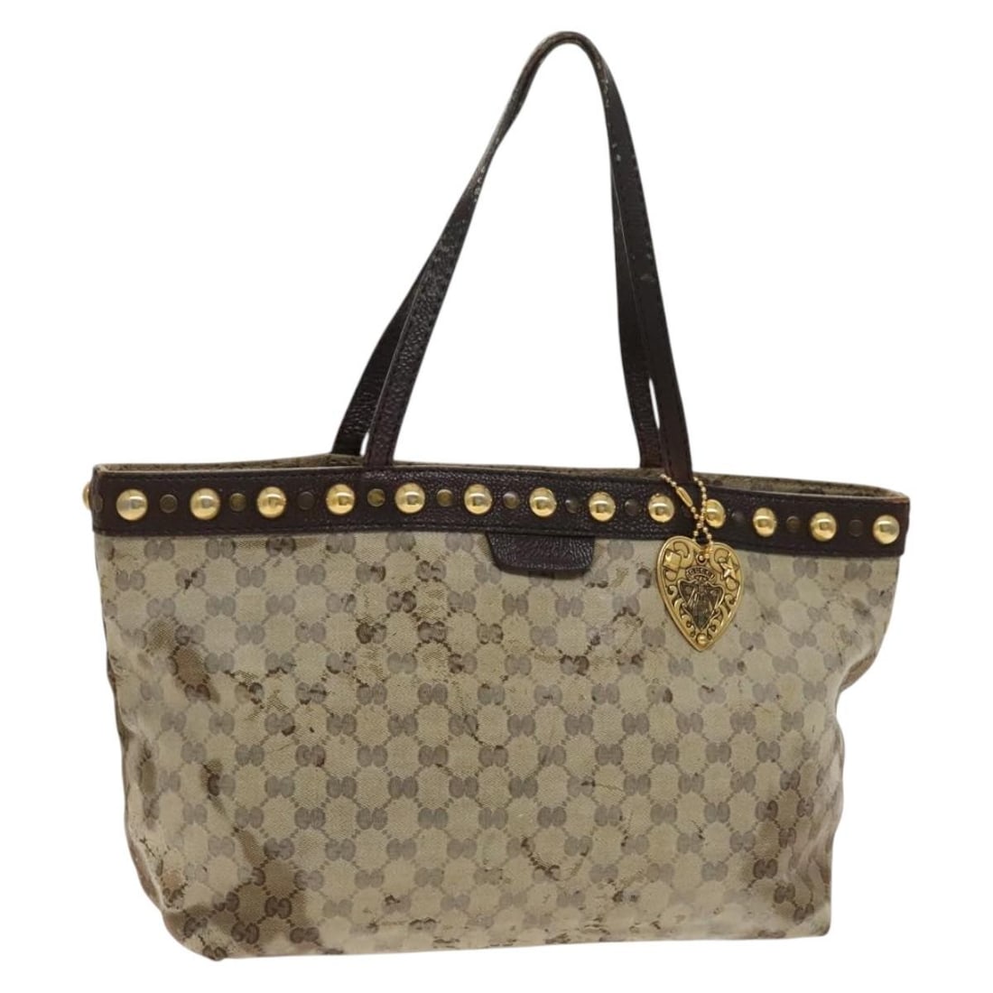 GUCCI GG Crystal Tote Bag Coated Canvas Beige Gold 207291 Italy Auth: GUCCI GG Crystal Tote Bag Coated Canvas Beige Gold 207291 Italy Auth This sophisticated GUCCI GG Crystal Tote Bag is crafted from durable coated canvas in an elegant beige and gold color scheme. With