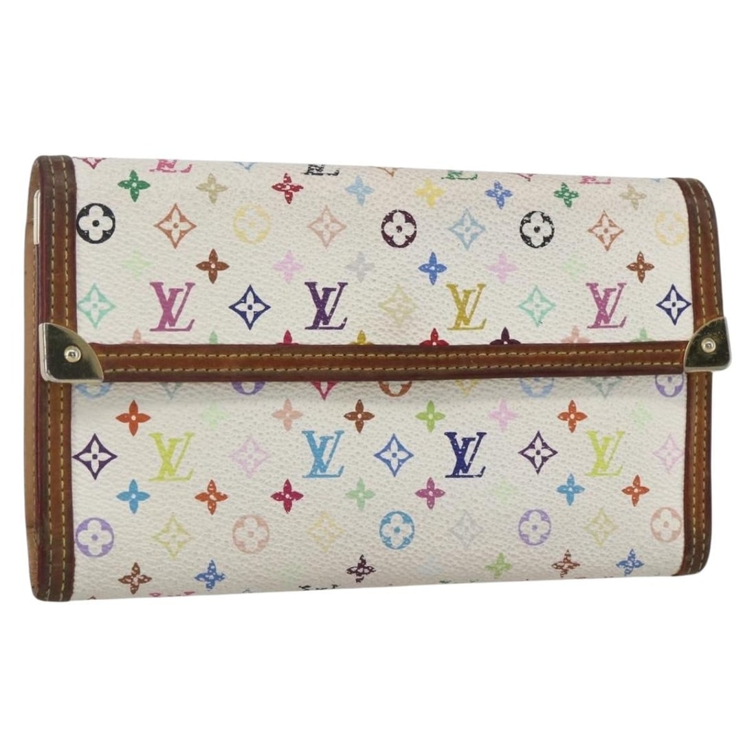 Louis Vuitton Multicolor Long Wallet in White Canvas M92659 (1 of 17)