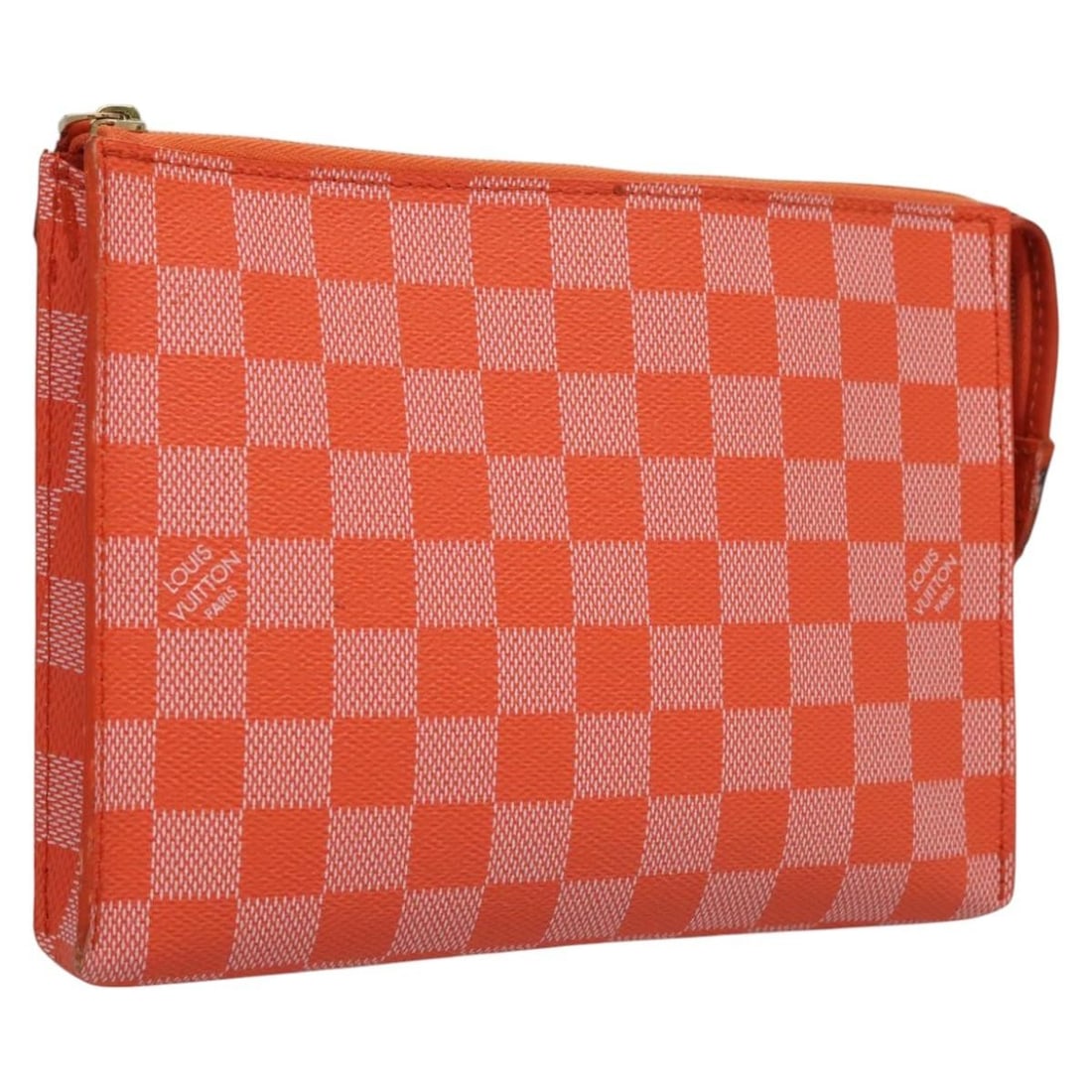 LOUIS VUITTON Damier Color Elemon Clutch Bag Orange Pimon N41299 Auth: LOUIS VUITTON Damier Color Elemon Clutch Bag Orange Pimon N41299 Auth This LOUIS VUITTON Damier Color Elemon Clutch Bag in vibrant Orange/Pimon is a stylish accessory crafted from durable Damier Color