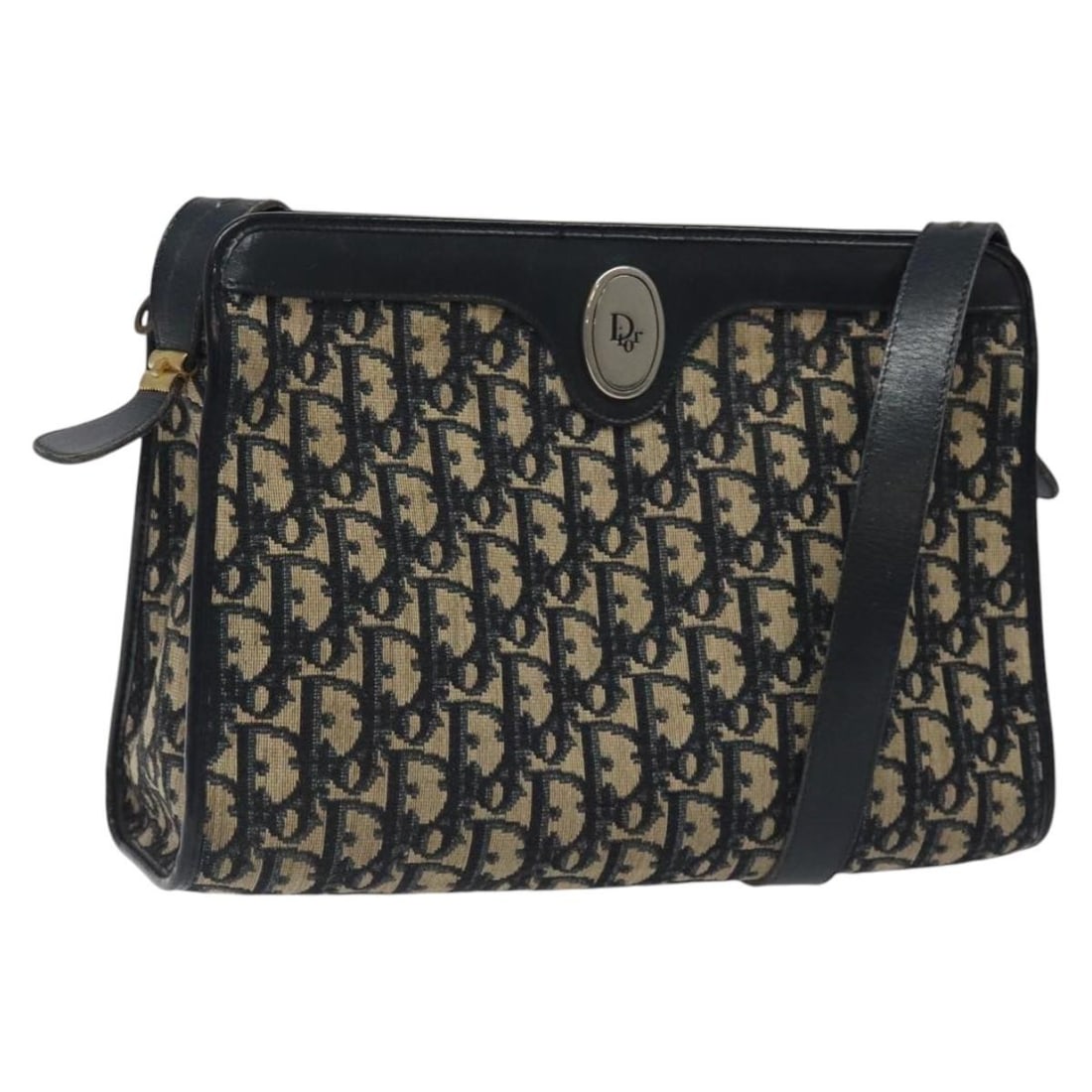 Christian Dior Navy Trotter Canvas Shoulder Bag Authentic: Christian Dior Navy Trotter Canvas Shoulder Bag Authentic Elevate your style with this authentic Christian Dior Trotter Canvas Shoulder Bag in a sophisticated navy hue. Crafted from premium Trotter Ca