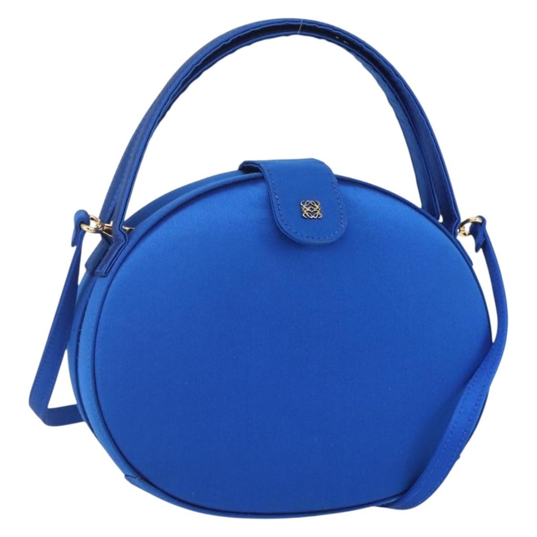 LOEWE 2way Hand Bag Satin Blue Gold Authentic Style (1 of 18)