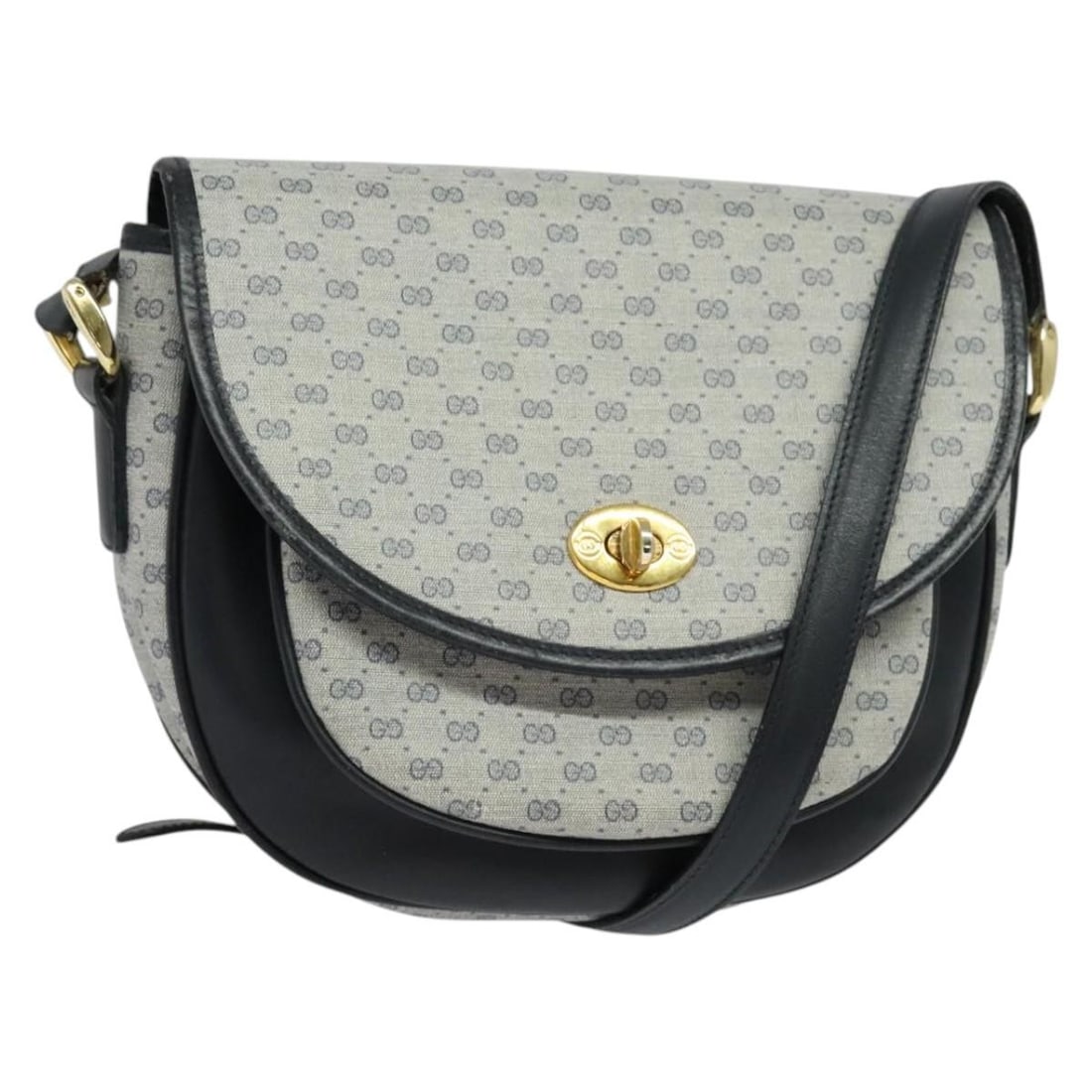 GUCCI Micro GG Supreme Shoulder Bag Navy Gold PVC Italy: GUCCI Micro GG Supreme Shoulder Bag Navy Gold PVC Italy This GUCCI Micro GG Supreme Shoulder Bag is a stylish accessory crafted from durable PVC leather in a chic navy and gold color scheme. The bag f