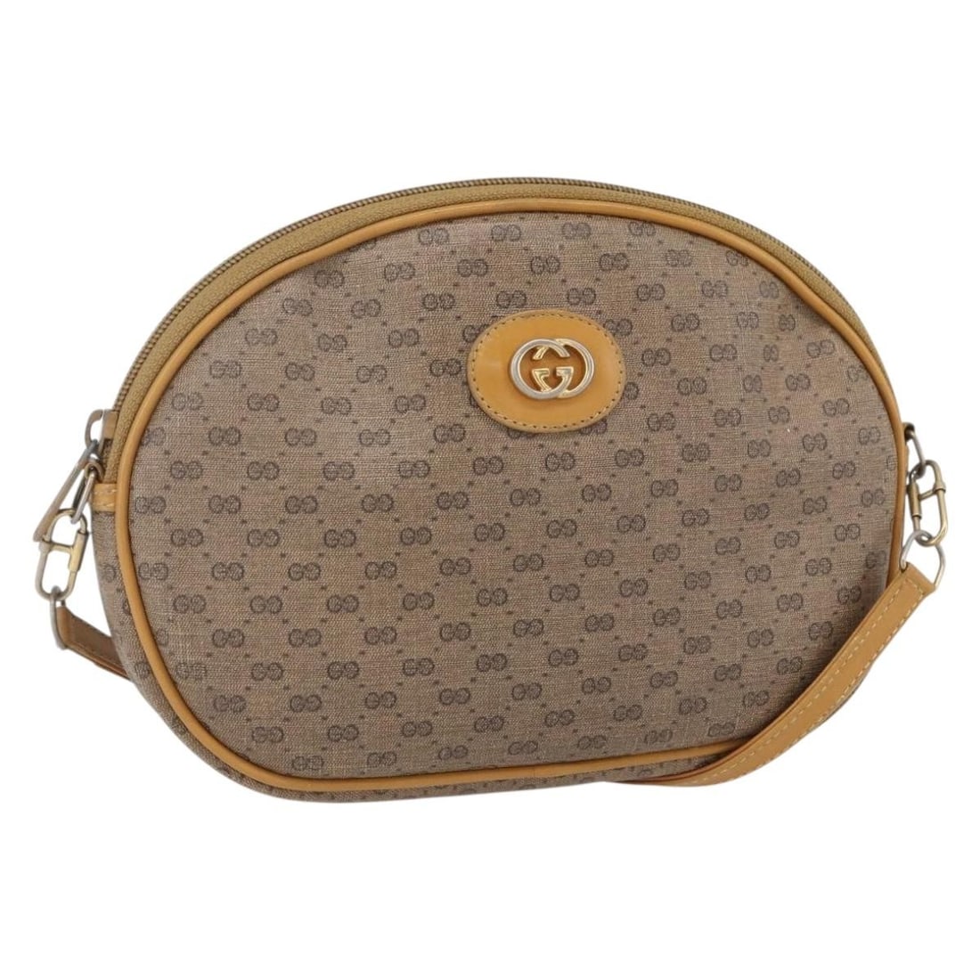 GUCCI Micro GG Supreme Beige Gold PVC Shoulder Bag 007 104 0013 Auth: GUCCI Micro GG Supreme Beige Gold PVC Shoulder Bag 007 104 0013 Auth This authentic GUCCI Micro GG Supreme Shoulder Bag showcases a chic design in a sophisticated beige and gold color scheme. Crafted