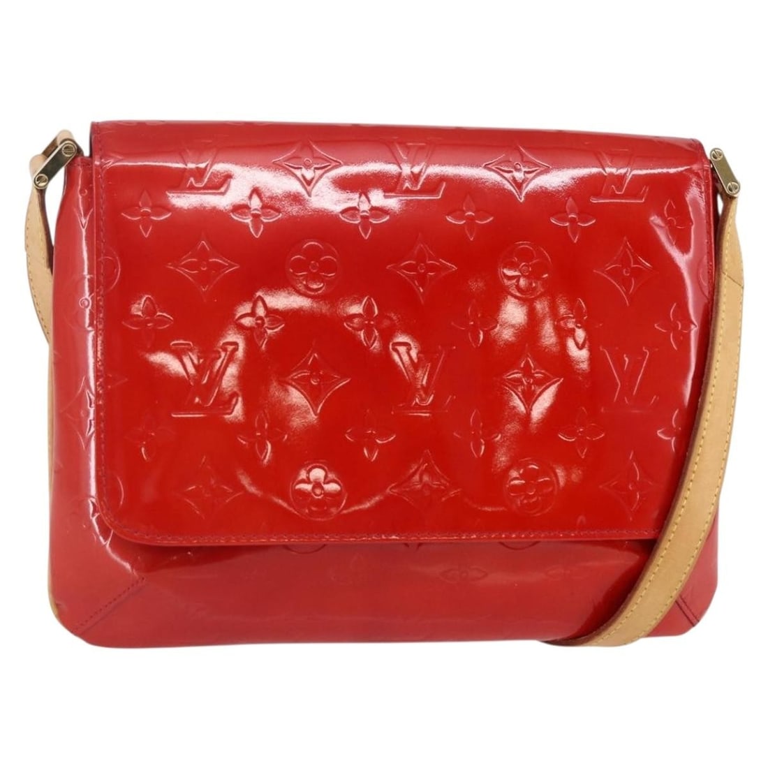 LOUIS VUITTON Monogram Vernis Thompson Street Bag Red Patent Leather M91094 (1 of 18)