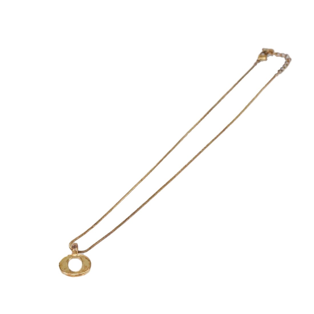 Christian Dior Gold Tone Metal Necklace Auth 99462 (1 of 10)