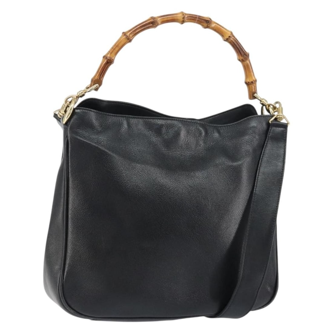 GUCCI Black Gold Leather Bamboo Hand Bag 001 1998 1638 Authentic: GUCCI Black Gold Leather Bamboo Hand Bag 001 1998 1638 Authentic This authentic GUCCI Bamboo Hand Bag is a stylish accessory that combines luxury and practicality. Crafted in Italy, it features a soph