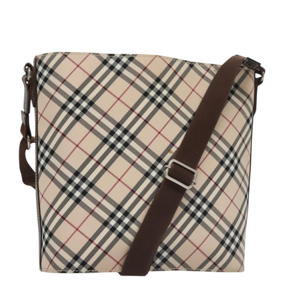 Burberry Nova Check Beige Canvas Shoulder Bag Made in Japan: Burberry Nova Check Beige Canvas Shoulder Bag Made in Japan This Burberry Nova Check Blue Label Shoulder Bag is a stylish accessory made from durable canvas in a classic beige color. With dimensions o