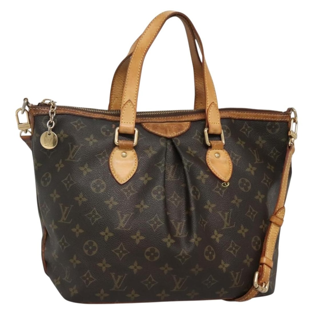 LOUIS VUITTON Monogram Palermo PM Tote Bag M40145 Auth France (1 of 18)