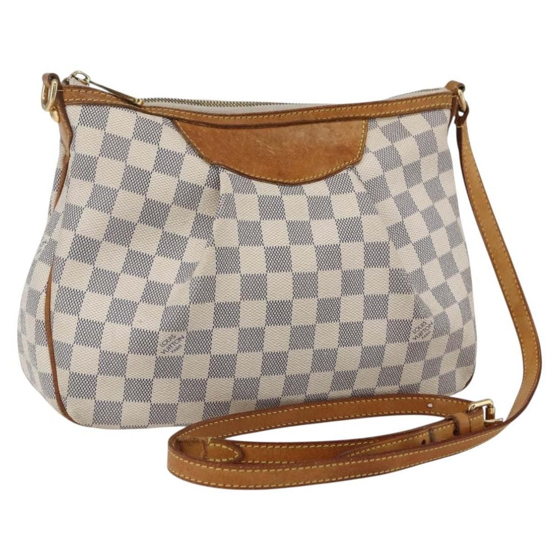 Louis Vuitton Siracusa PM Damier Azur Canvas Shoulder Bag N41113: Louis Vuitton Siracusa PM Damier Azur Canvas Shoulder Bag N41113 This Louis Vuitton Damier Azur Siracusa PM is a shoulder bag crafted from Damier Azur canvas. It features an adjustable shoulder strap