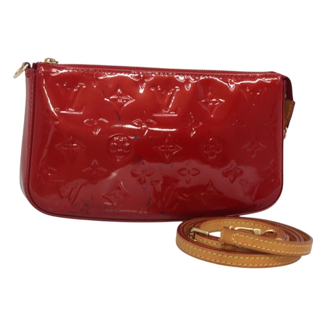 Louis Vuitton Vernis Pouch M91577 Pomme D'amour Patent Leather (1 of 18)