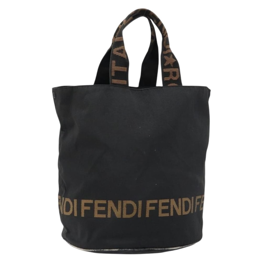 FENDI Black Nylon Hand Bag Auth 151940 Italy: FENDI Black Nylon Hand Bag Auth 151940 Italy This authentic FENDI hand bag is crafted from durable nylon in a sleek black finish. It features a stylish design suitable for various occasions. The dimen