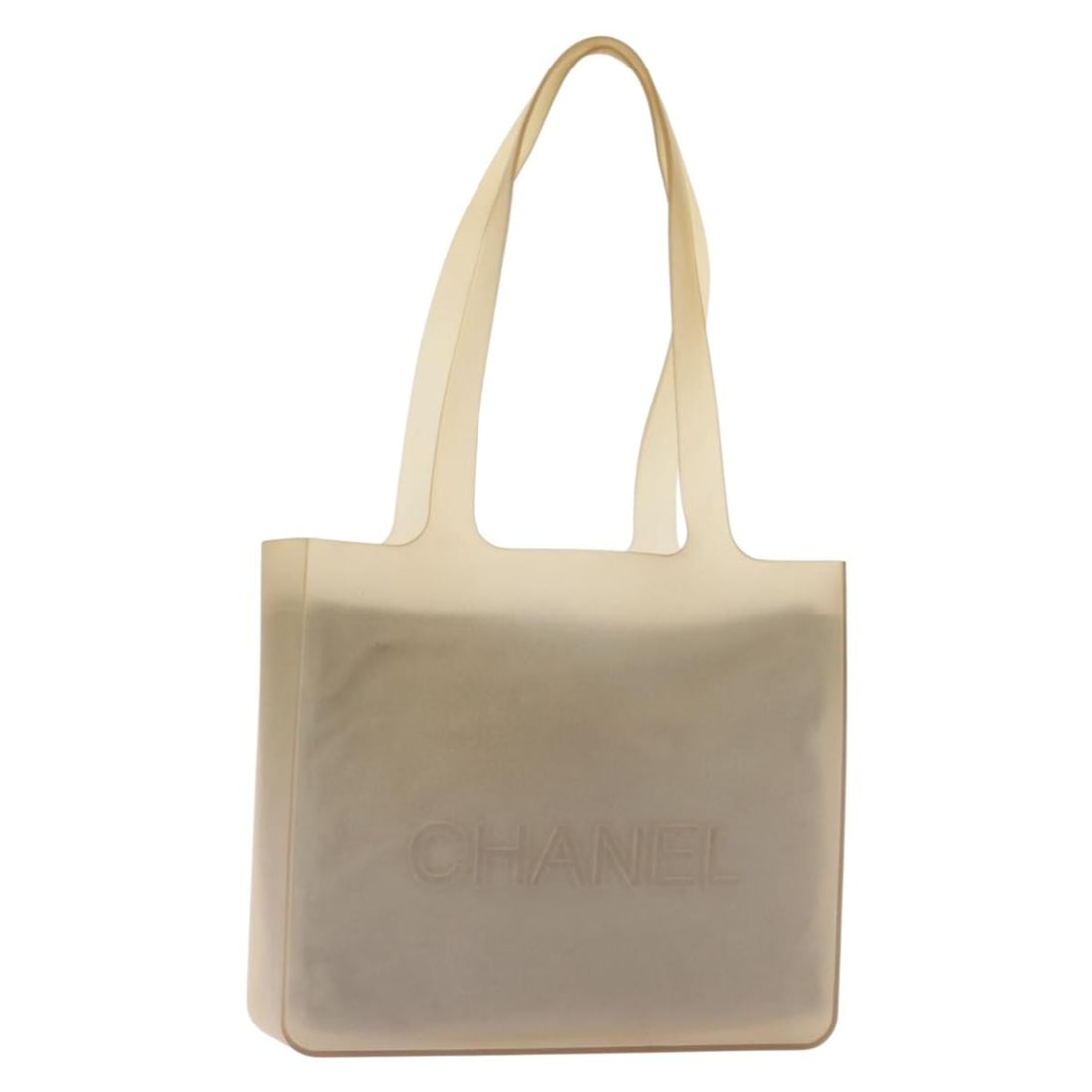 CHANEL Gray Rubber Hand Bag Made in France Auth hk3106: CHANEL Gray Rubber Hand Bag Made in France Auth hk3106 This authentic CHANEL hand bag is crafted from durable gray rubber, making it both stylish and practical. With dimensions of approximately 9.4 in
