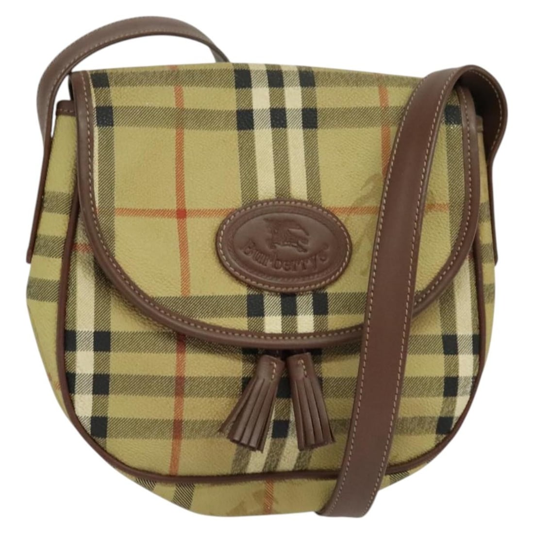 Burberrys Nova Check Beige PVC Leather Shoulder Bag Auth: Burberrys Nova Check Beige PVC Leather Shoulder Bag Auth This Burberrys Nova Check Shoulder Bag is crafted from durable PVC leather in a classic beige color. Ideal for everyday use, this shoulder bag