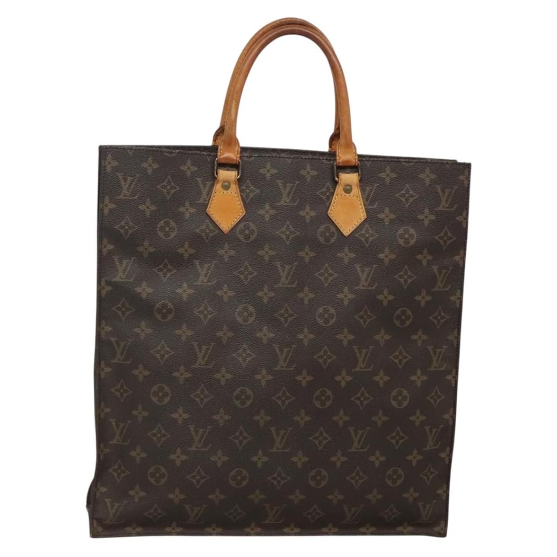 LOUIS VUITTON Monogram Sac Plat Hand Bag M51140 Made in France: LOUIS VUITTON Monogram Sac Plat Hand Bag M51140 Made in France The LOUIS VUITTON Monogram Sac Plat Hand Bag is a classic and stylish accessory crafted from high-quality Monogram Canvas. This hand bag