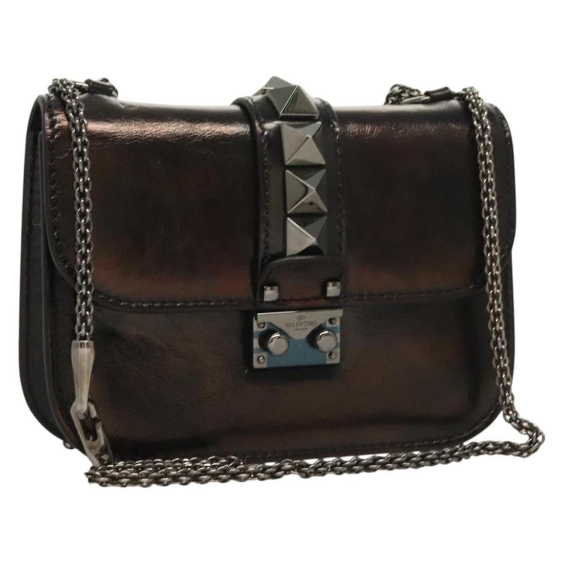 Valentino Brown Leather Chain Shoulder Bag Made in Italy: Valentino Brown Leather Chain Shoulder Bag Made in Italy This exquisite VALENTINO Chain Shoulder Bag is crafted from premium leather in a rich brown hue, embodying elegance and sophistication. With ap