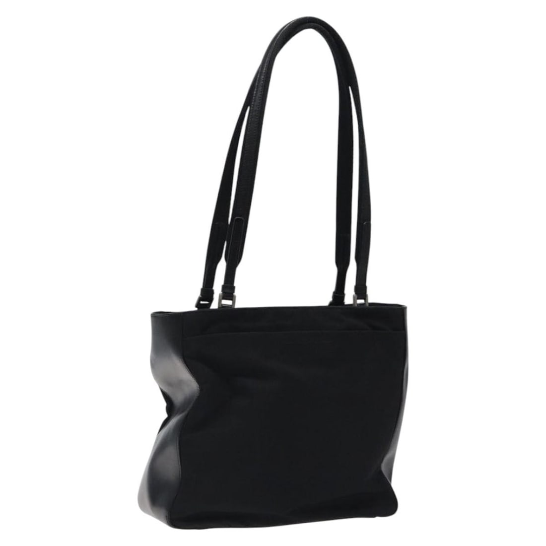 PRADA Black Silver Nylon Hand Bag Made in Italy (1 of 18)