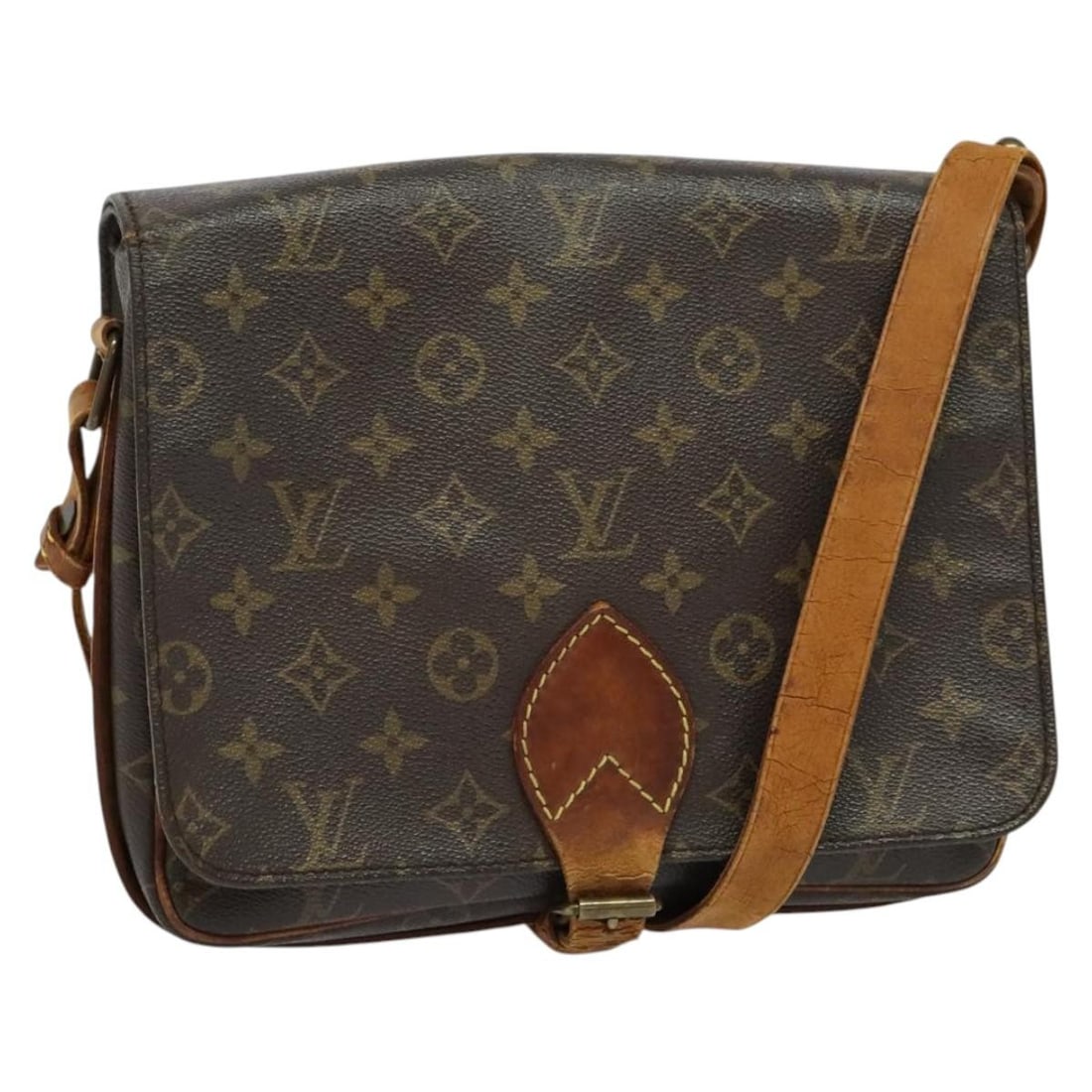 LOUIS VUITTON Monogram Cartouchiere GM Shoulder Bag M51252 Authentic (1 of 18)