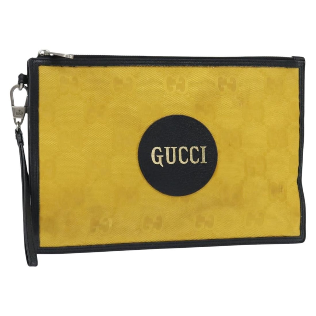 GUCCI GG Supreme Yellow Silver Clutch Bag 625598 Authentic Italy: GUCCI GG Supreme Yellow Silver Clutch Bag 625598 Authentic Italy This authentic GUCCI GG Supreme Clutch Bag showcases a striking yellow and silver design, expertly crafted from GG canvas. Measuring ap