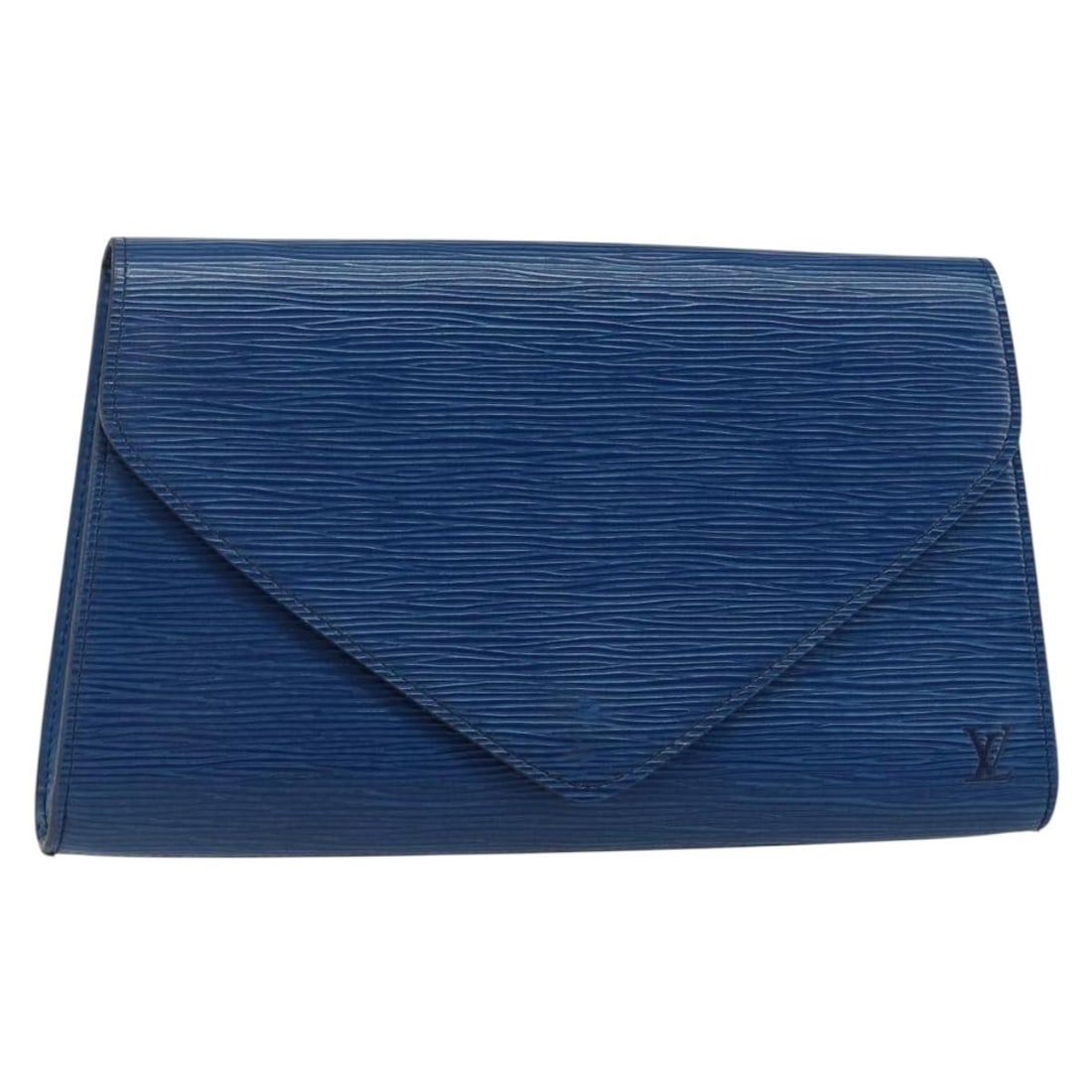 Louis Vuitton Epi Art Deco Clutch Bag Blue M52635 Authentic France: Louis Vuitton Epi Art Deco Clutch Bag Blue M52635 Authentic France This elegant LOUIS VUITTON Epi Art Deco Clutch Bag in a striking blue hue is crafted from durable Epi leather, combining sophisticati