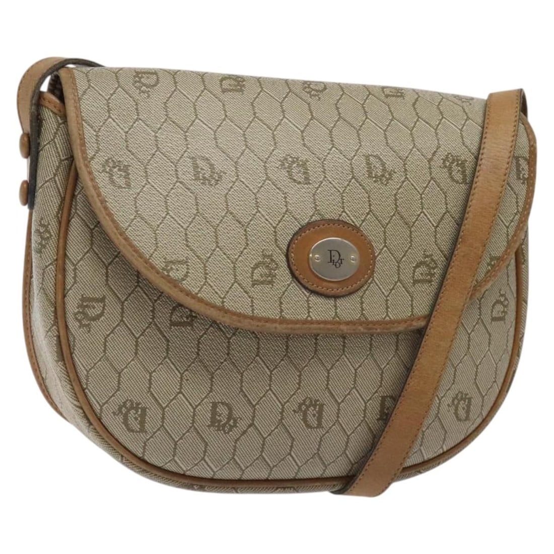 Christian Dior Beige Gold Honeycomb Canvas Shoulder Bag PVC Auth BA1892: Christian Dior Beige Gold Honeycomb Canvas Shoulder Bag PVC Auth BA1892 This Christian Dior Honeycomb Canvas Shoulder Bag is a stylish accessory that combines functionality with elegance. Crafted from